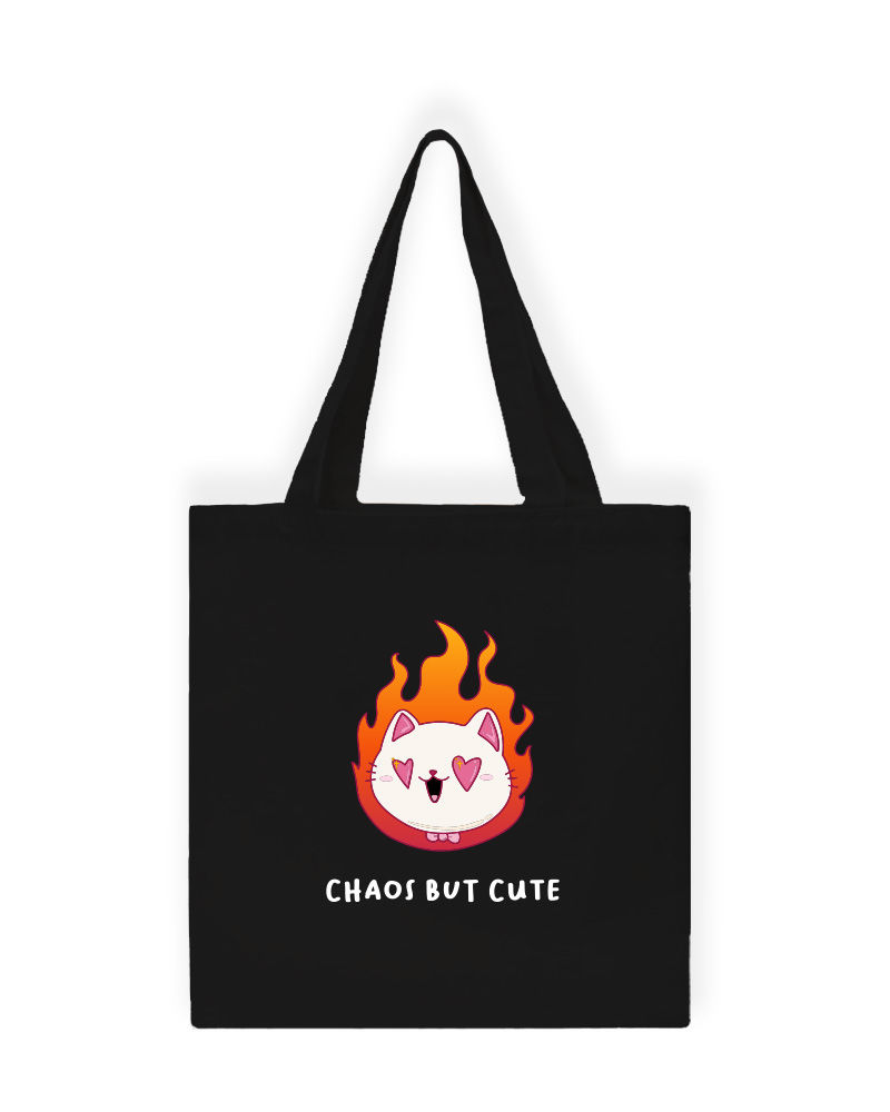 Cute But Chaos Black Tote Bag