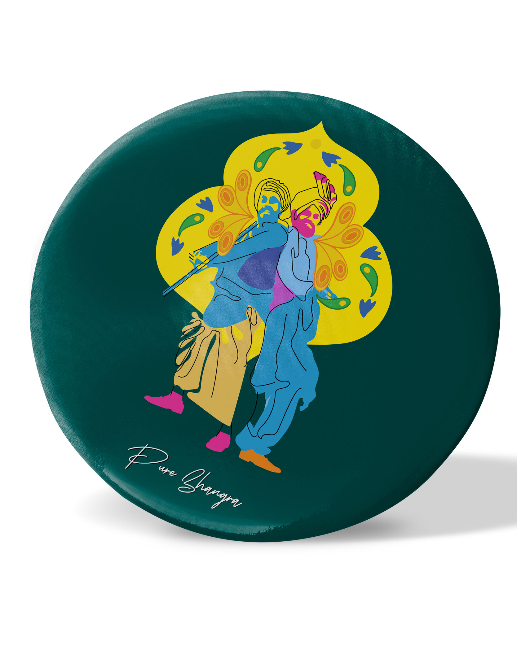 Bhangra Dancers  Fridge Magnet - Dark Green