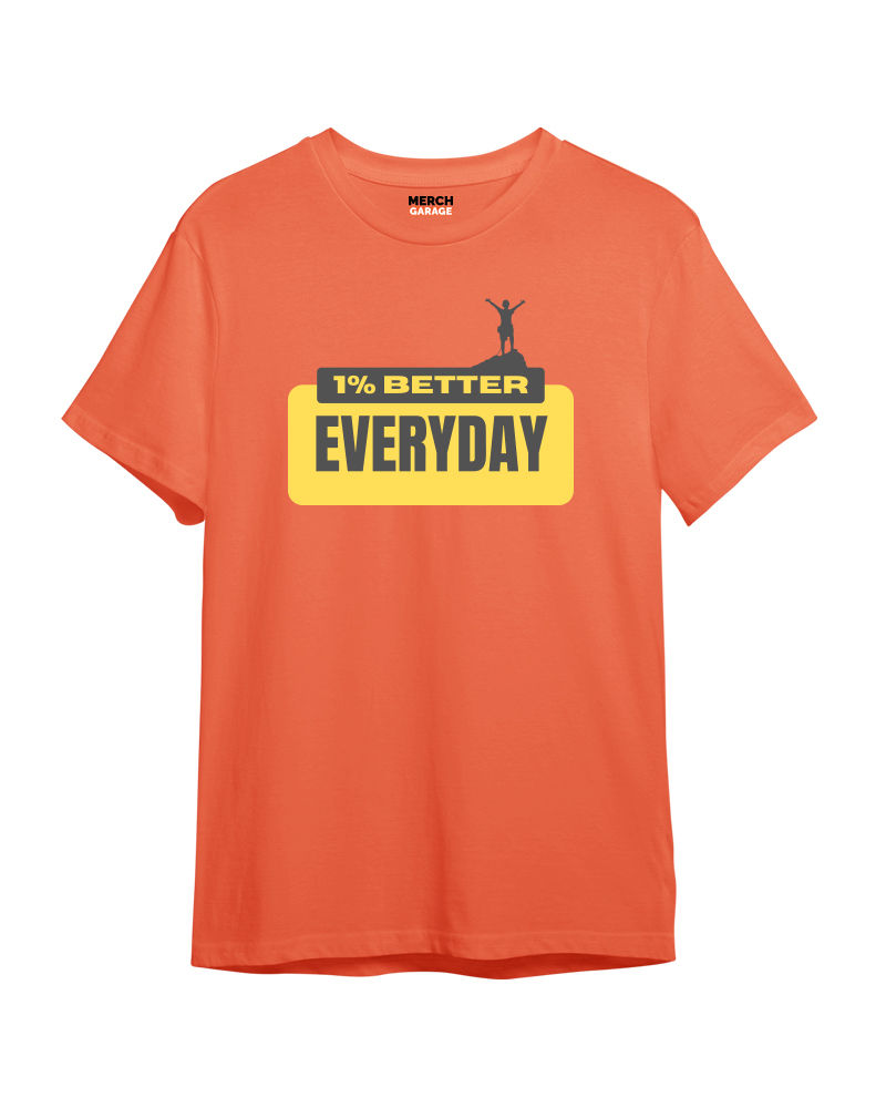 1% Better Everyday Tshirt - Apricot Orange
