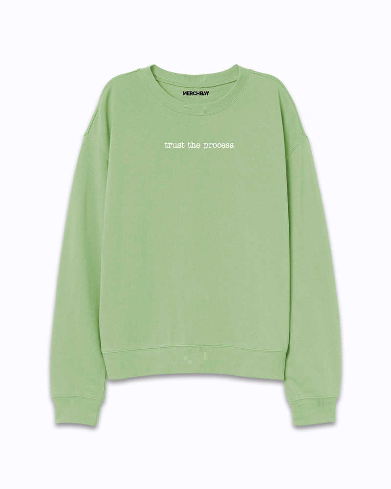 Trust The Process Sweatshirt (White font) - Nile Green