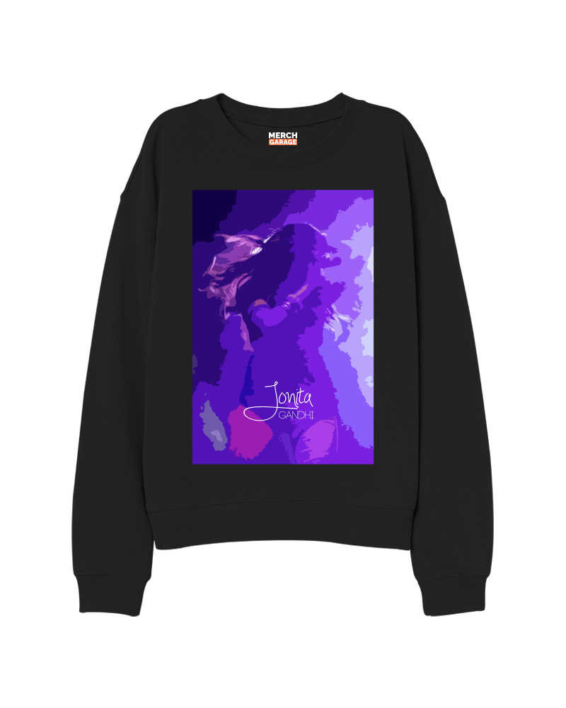 Jonita Gandhi Abstract Design Black Sweatshirt