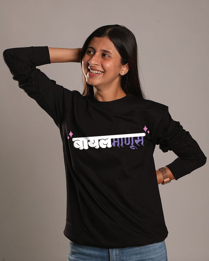 Vaayal Manus Regular Fit Black Sweatshirt