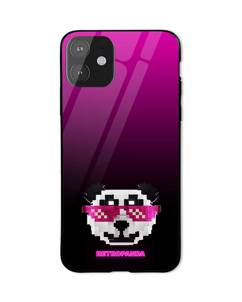 RetroPanda Text Glass Mobile Cover