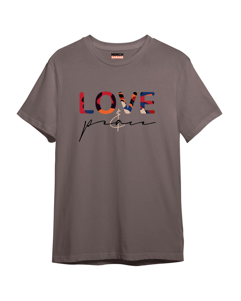 Buy Love & Peace (FnB) Cement Grey Tshirt online at Saina Music | Merch ...