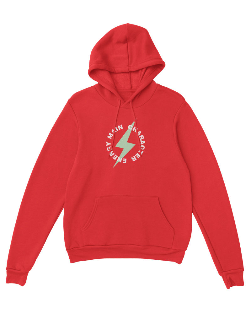 Main Character Energy (Green Flash) Hoodie - Red