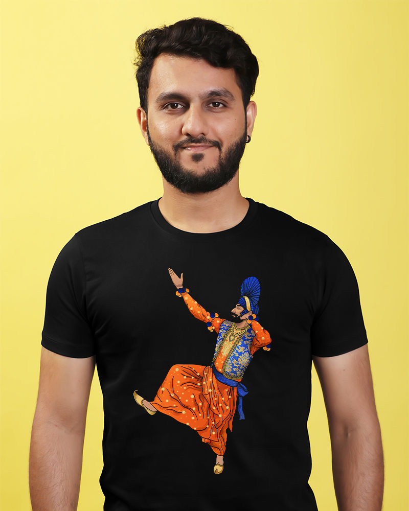 Male dancer cotton Casual Tshirt - Black