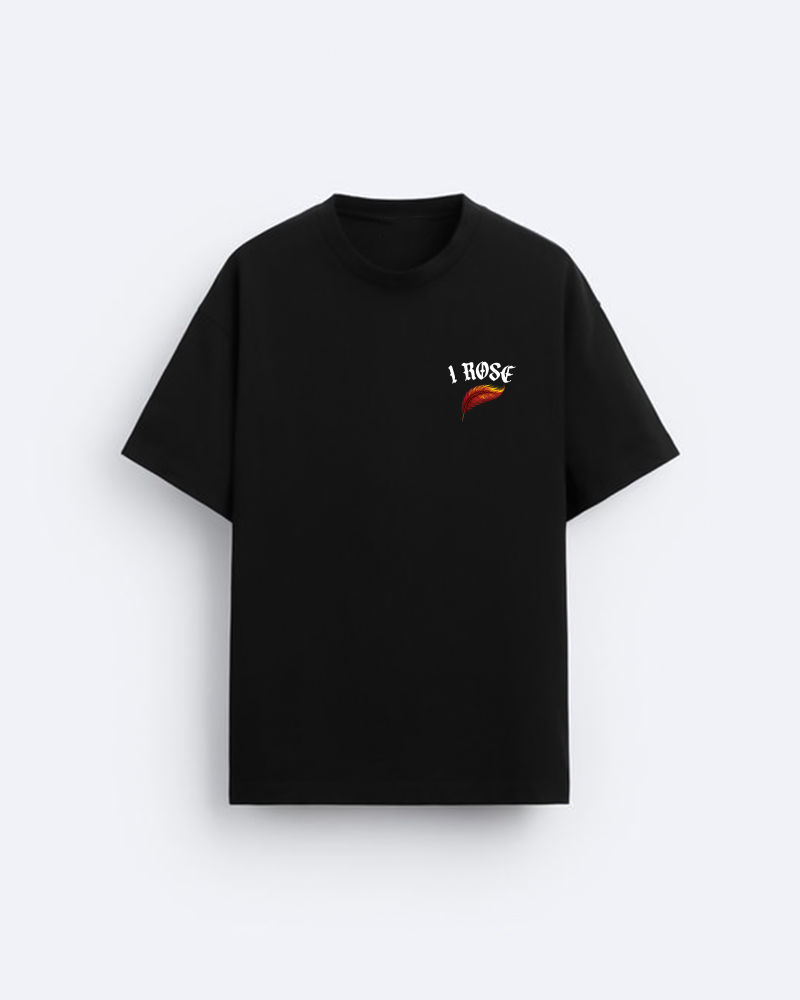 I Rose Oversized T-shirt Black