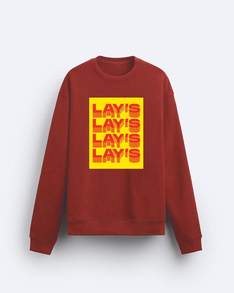 Lays Cascading Rust Red Regular Fit Sweatshirt