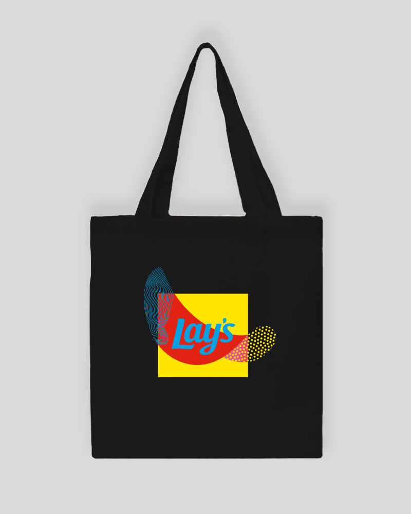 Lays Abstract Chip Black Tote Bag
