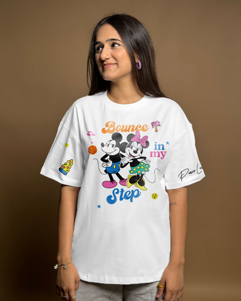 Bounce Step Oversized Tshirt - White