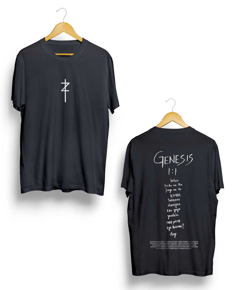 Oversized Genesis 1:1 Tshirt - Black