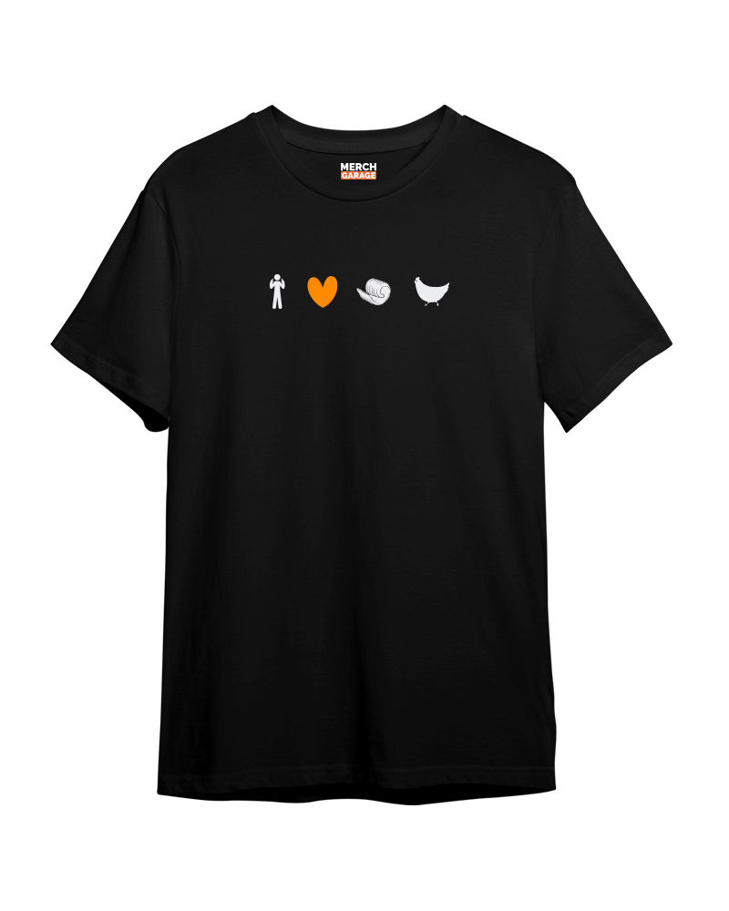 I love butter Chicken icons Tshirt - Black