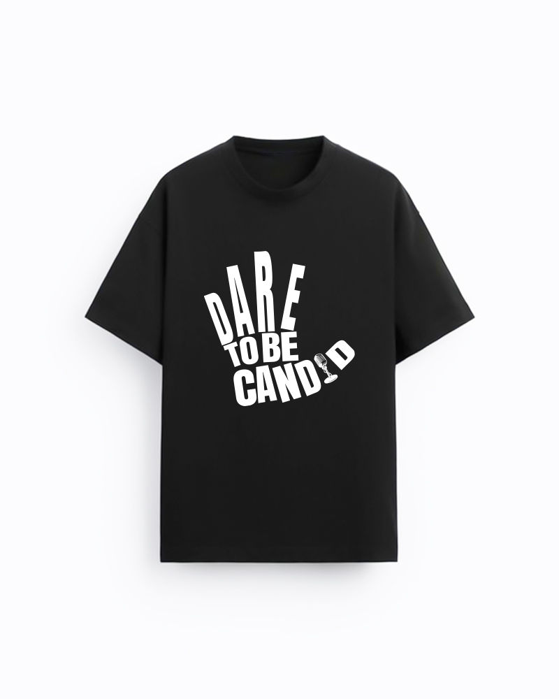 Dare to Be Candid Black Oversized T-Shirt