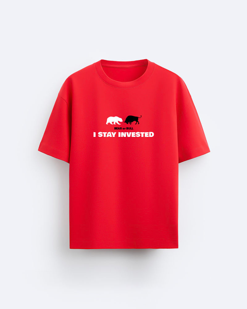 Bull or Bear Red Oversized Tshirt