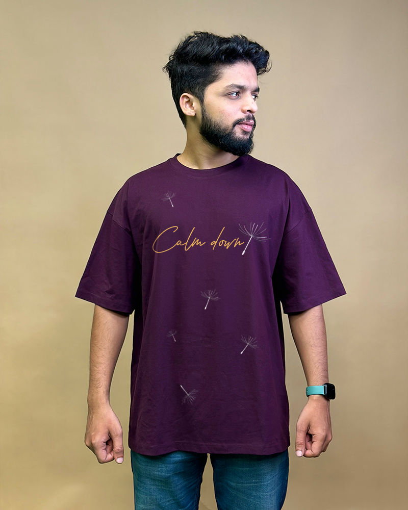 Calm Down Cotton Oversized Tshirt