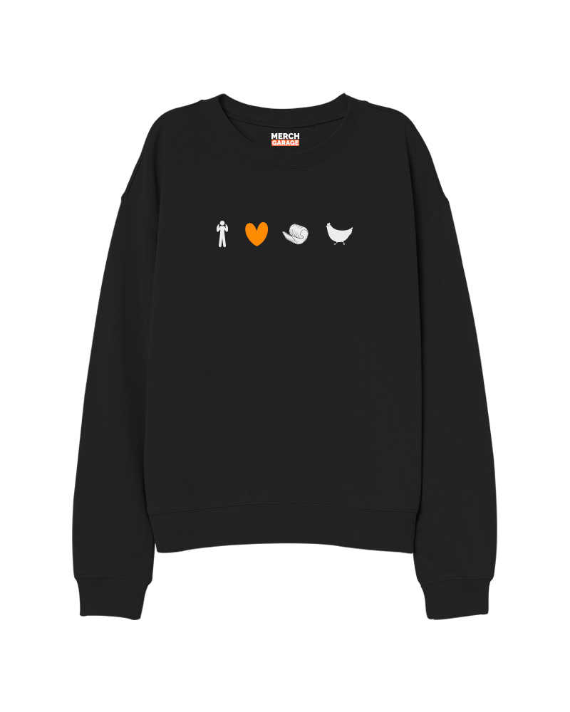 I love butter Chicken icon Sweatshirt - Black