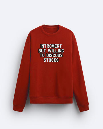 Introvert Regular Fit Sweatshirt - Rust Red
