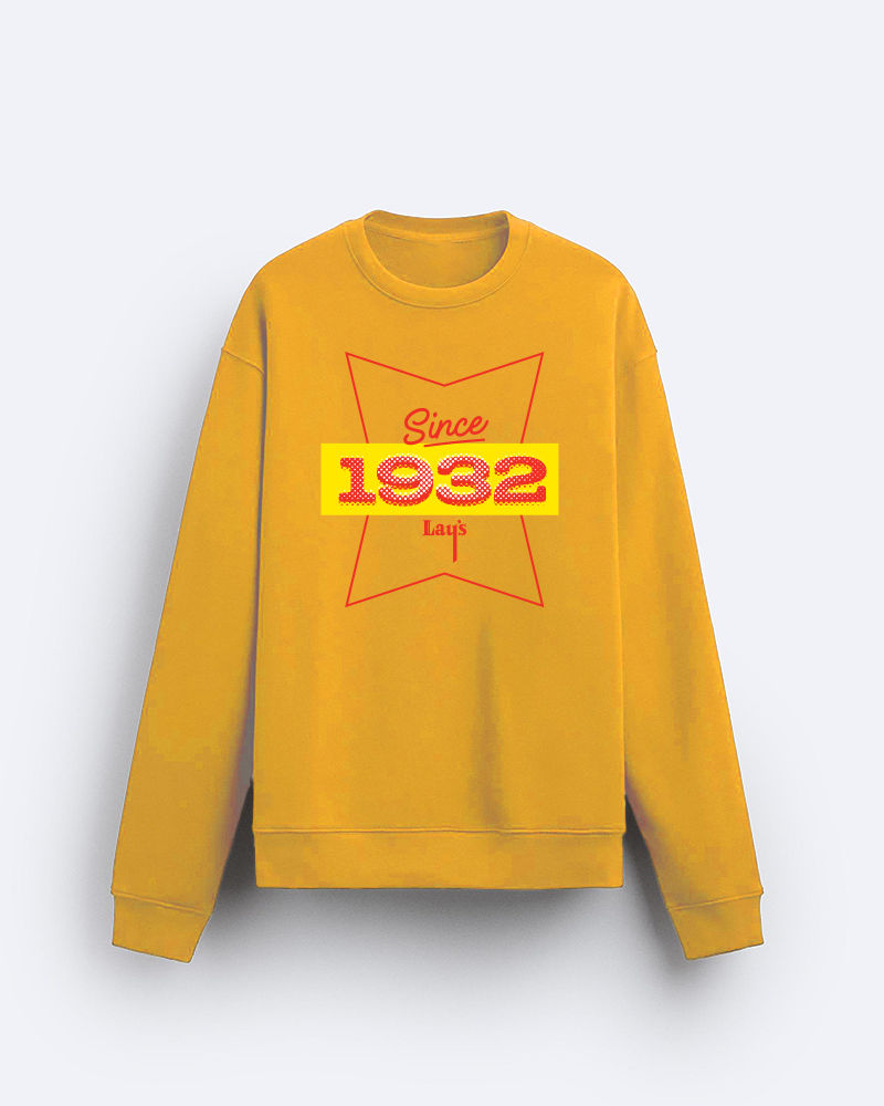 Lays 1932 Mustard Yellow Regular Fit Sweatshirt
