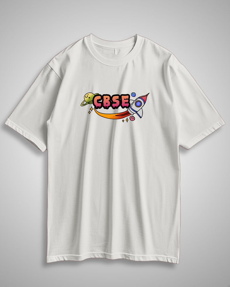 CBSE Rocket White Oversized Tshirt