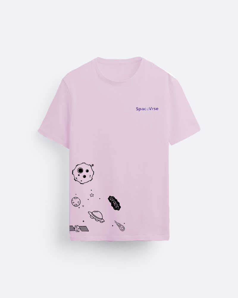 Astroids Pink Round Neck Cotton Tshirt