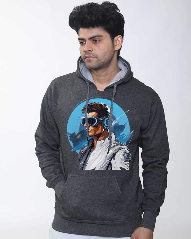 Astro Surreal Male Design Fleeced kangaroo pockets Hoodie