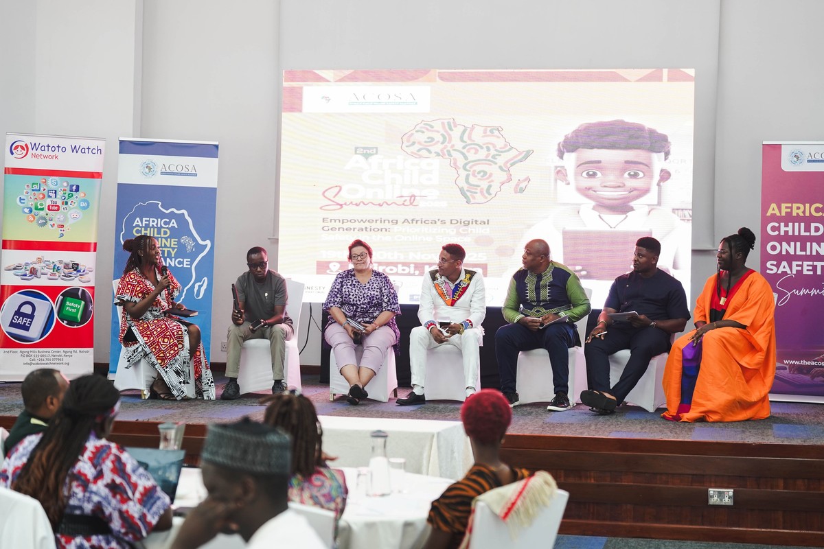 Panel on stage at the 2nd Africa Child Online Safety Summit in Nairobi, 2025