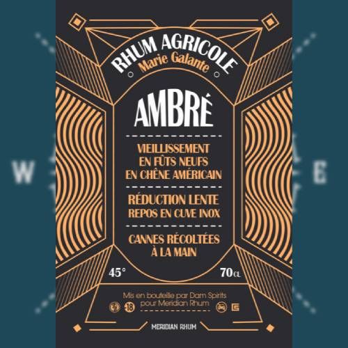 Etiquette rhum ambré 45