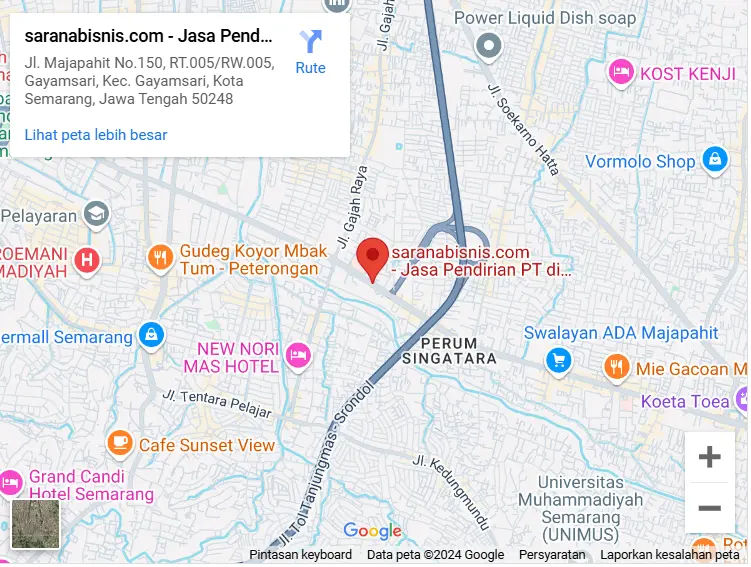 Map location for Jasa Pendirian PT in Semarang