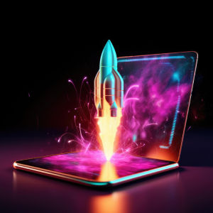 Rocket launches from laptop device