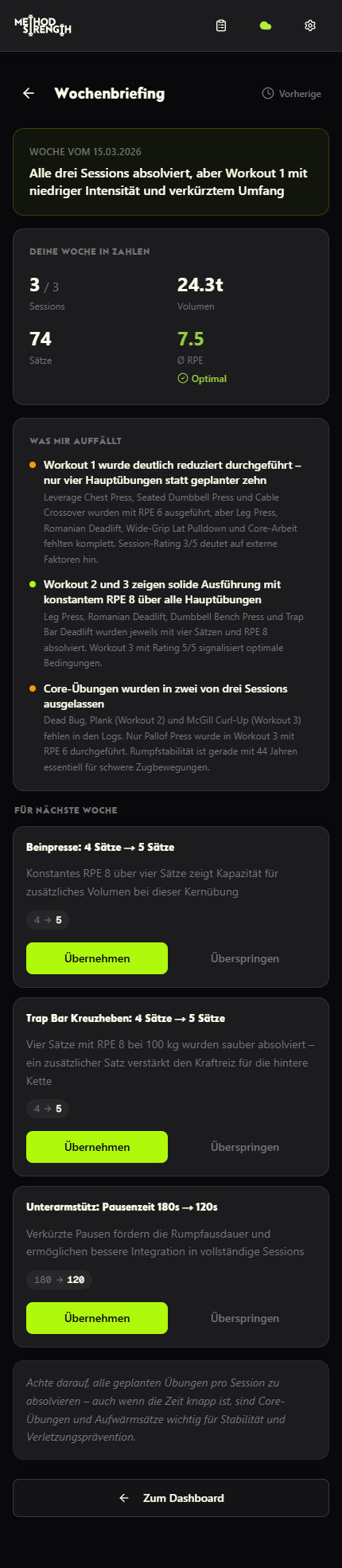 Wöchentlicher KI-Trainingsreview