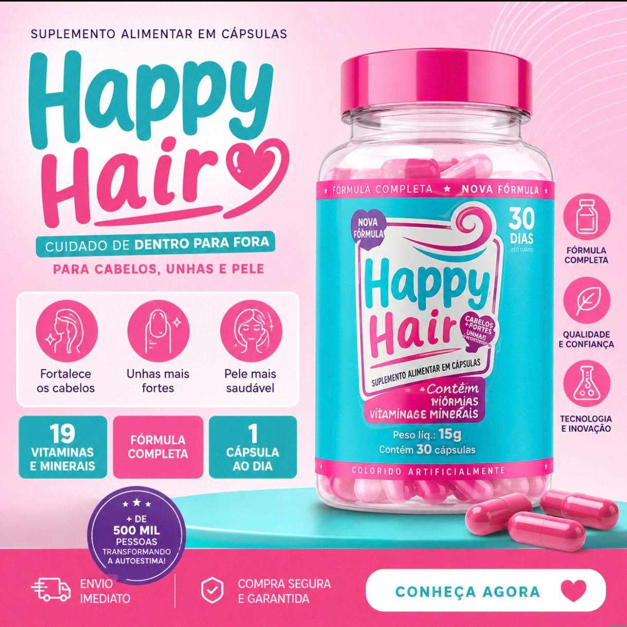 Happy Hair: conheça a vitamina para cabelos, unhas e pele