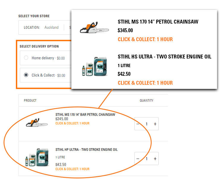 STEP 2: SELECT CLICK & COLLECT AT THE CHECKOUT