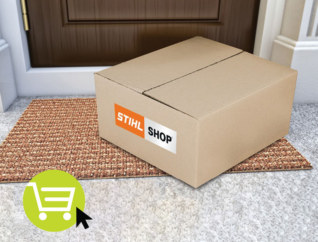 A package of STIHL SHOP product dropped off at your doorstep