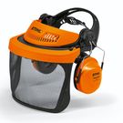 STIHL G500 Face Shield and Ear Muffs on a with background