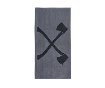 STIHL TIMBERSPORTS towel in grey with black axes