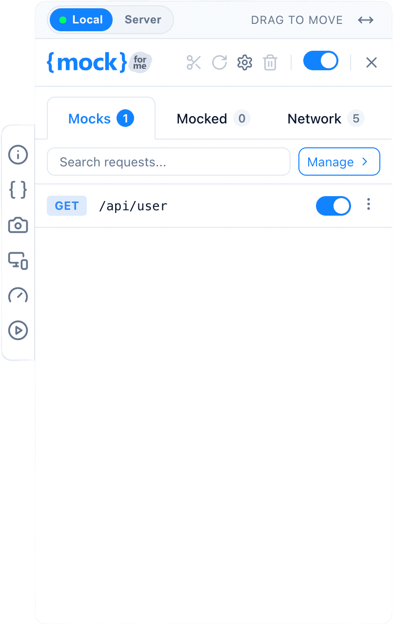 MockForMe DevTool showing mapped mocked requests