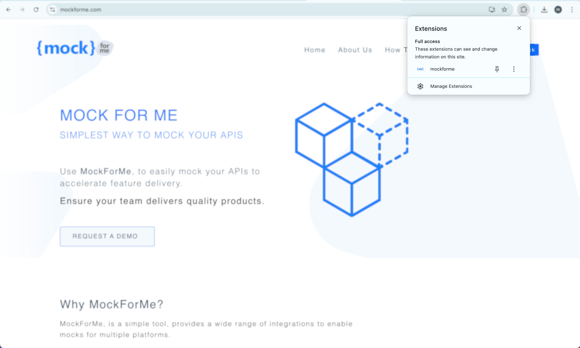 Chrome extension – mockforme