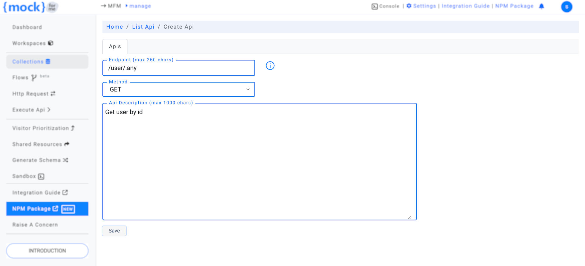 Create expression-based mock API endpoint with :any pattern