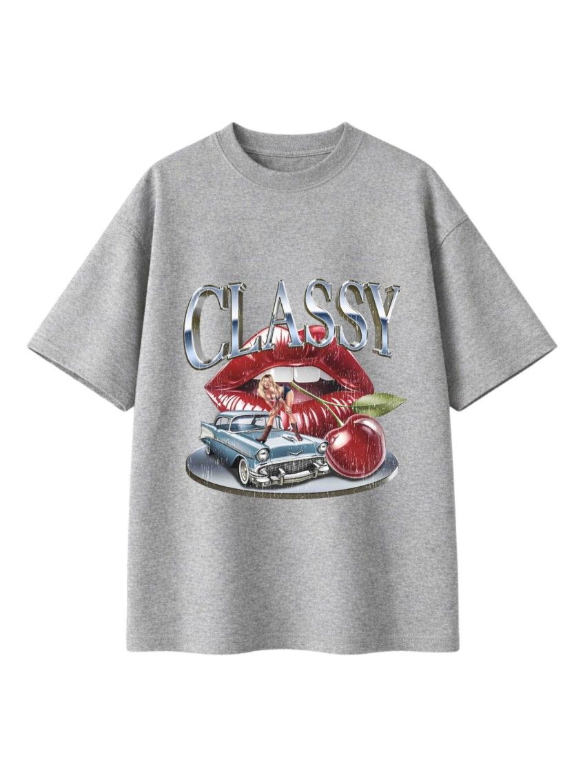 ​Chrome & Cherries Retro Noir T-shirt