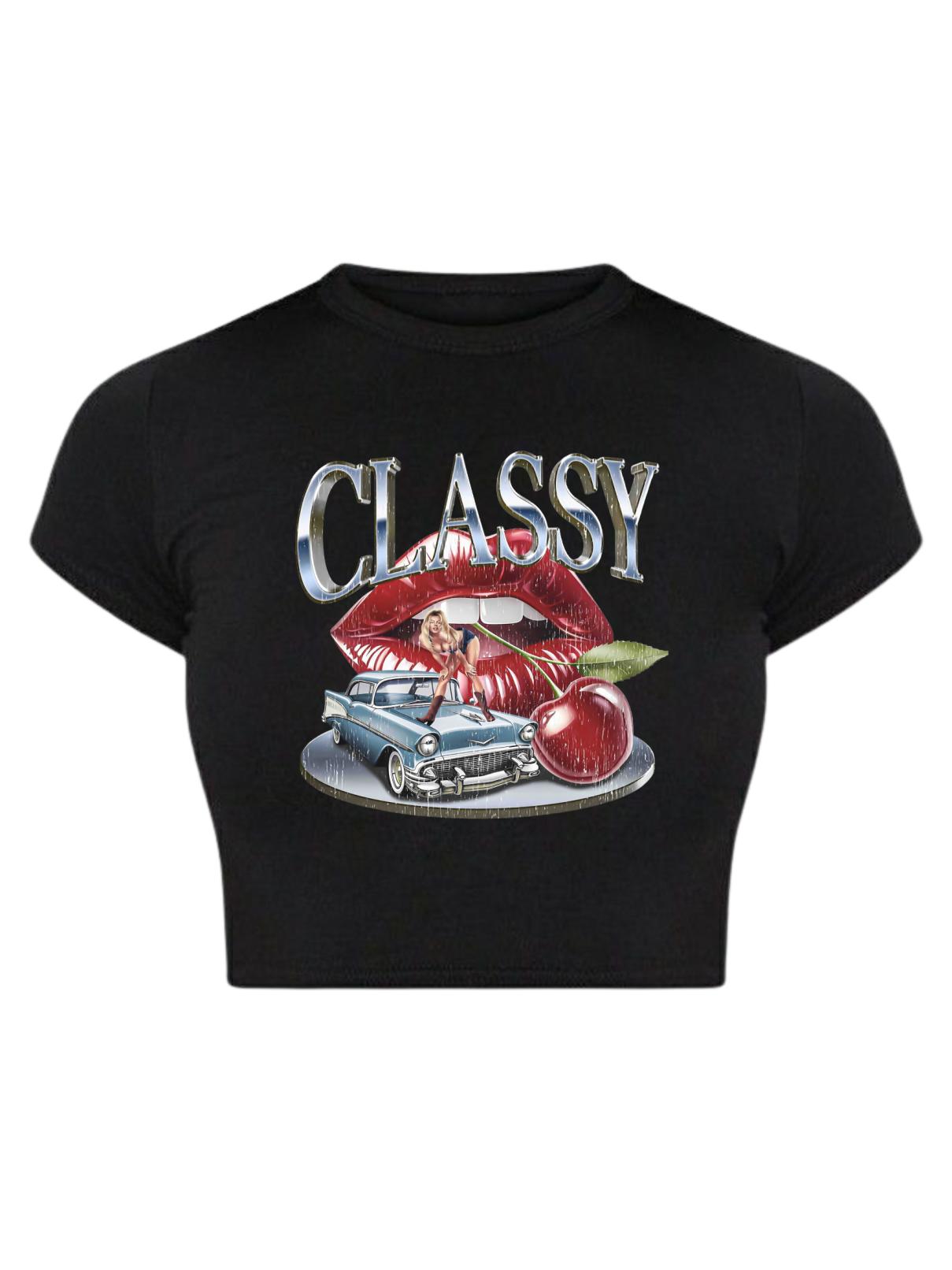 Chrome & Cherries Crop Top