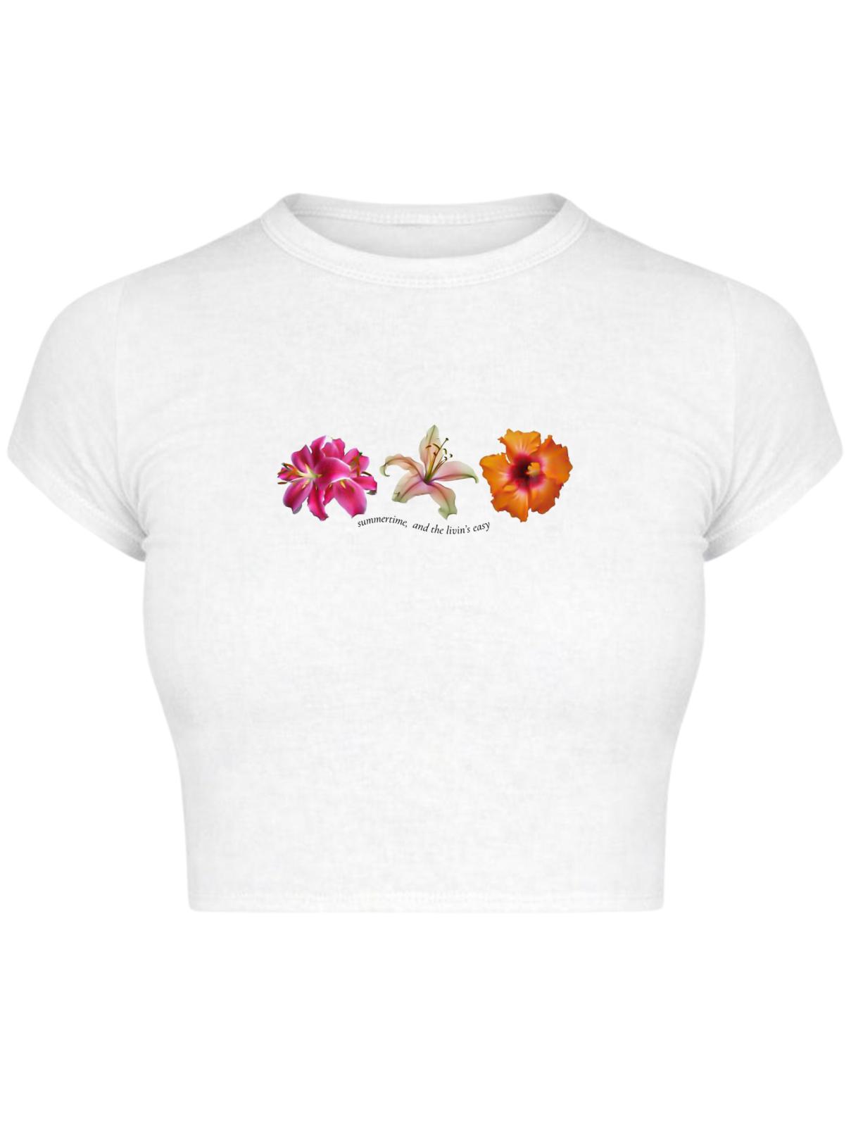 Summertime Floral Graphic Crop Top