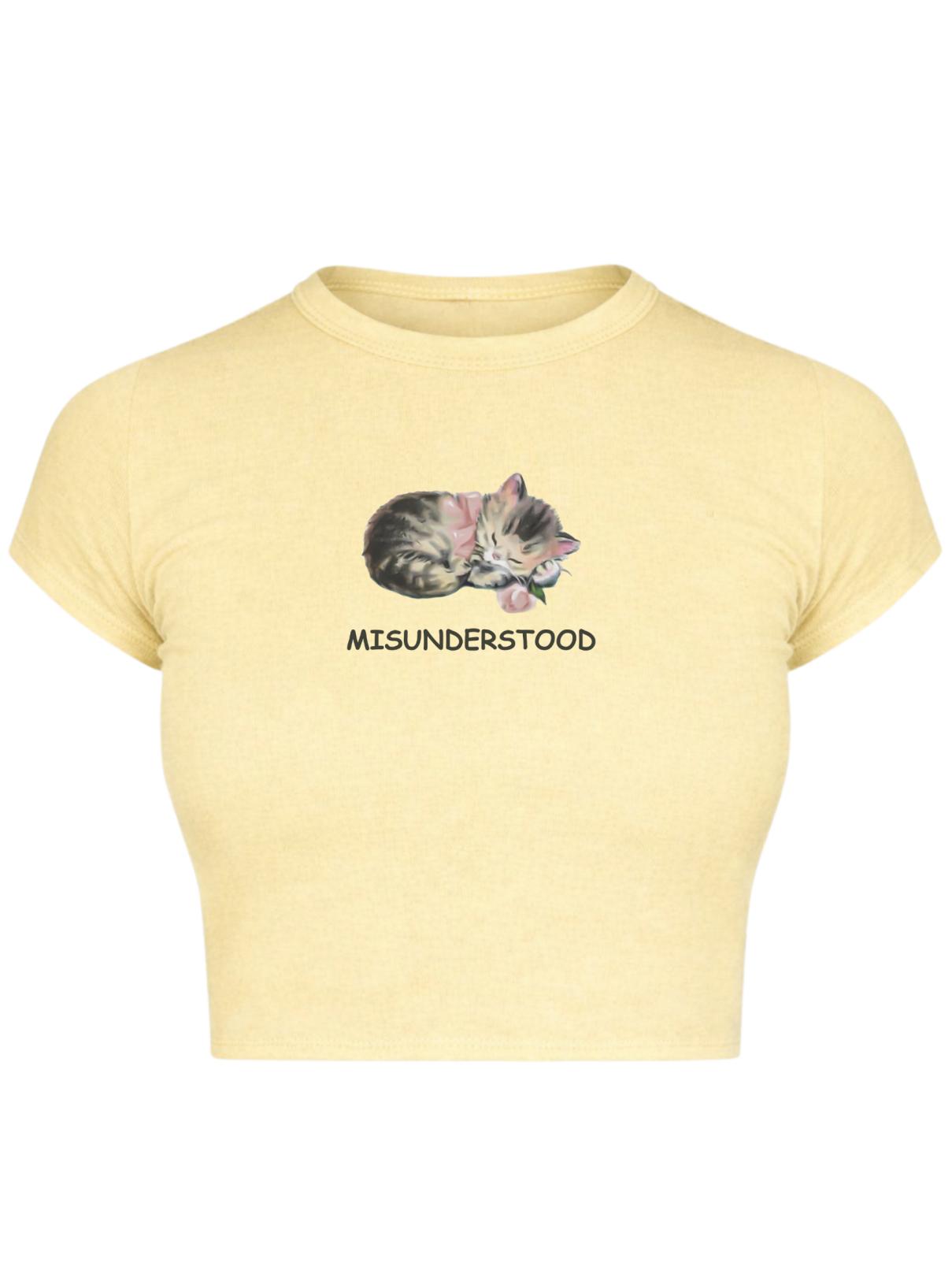 Misunderstood Kitten Graphic Baby Tee 