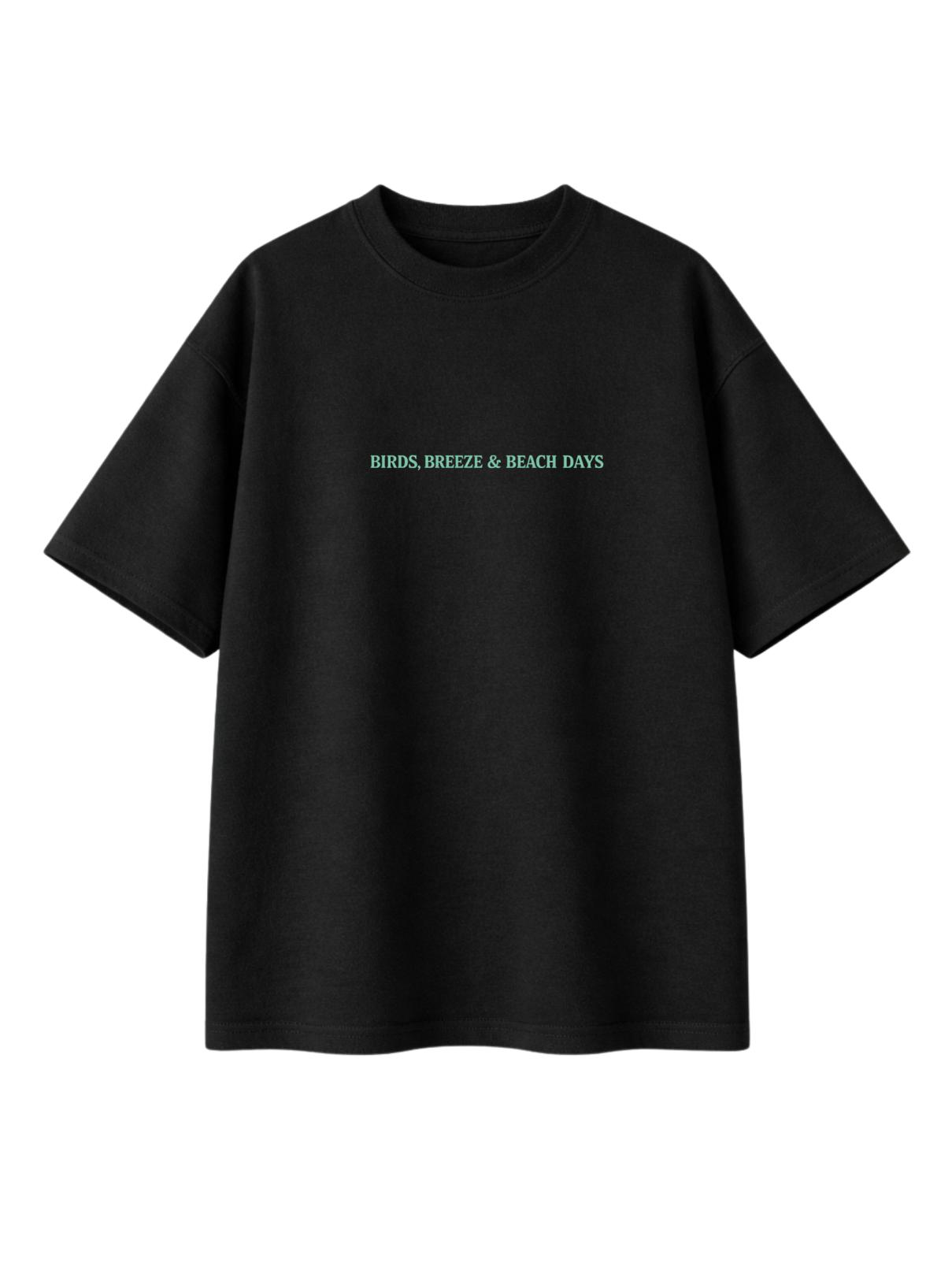 Vintage Bird Stamp Oversized Graphic T-Shirt