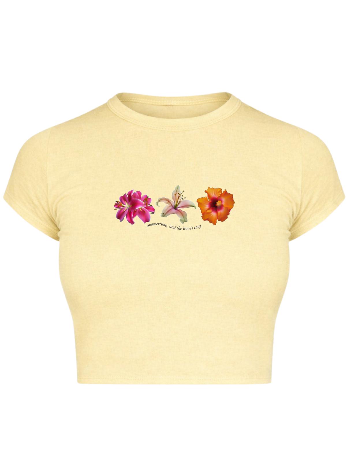 Summertime Floral Graphic Crop Top