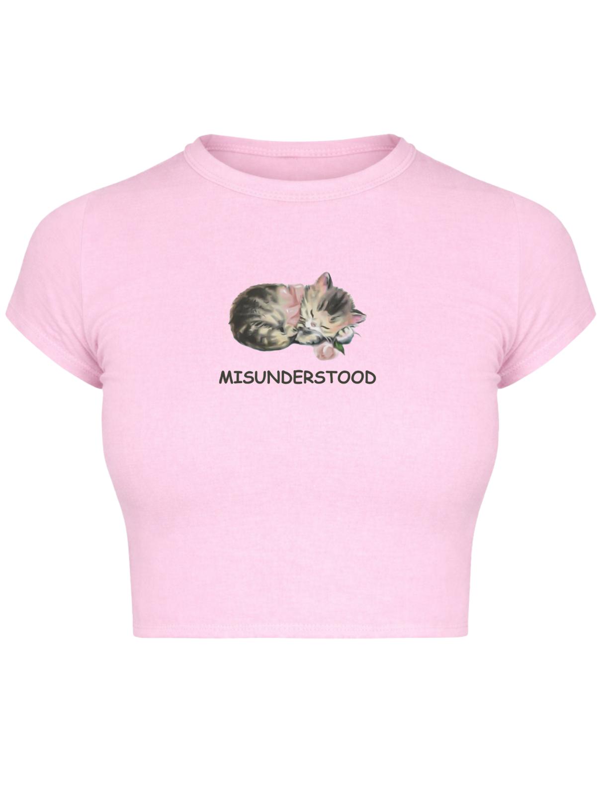 Misunderstood Kitten Graphic Baby Tee 