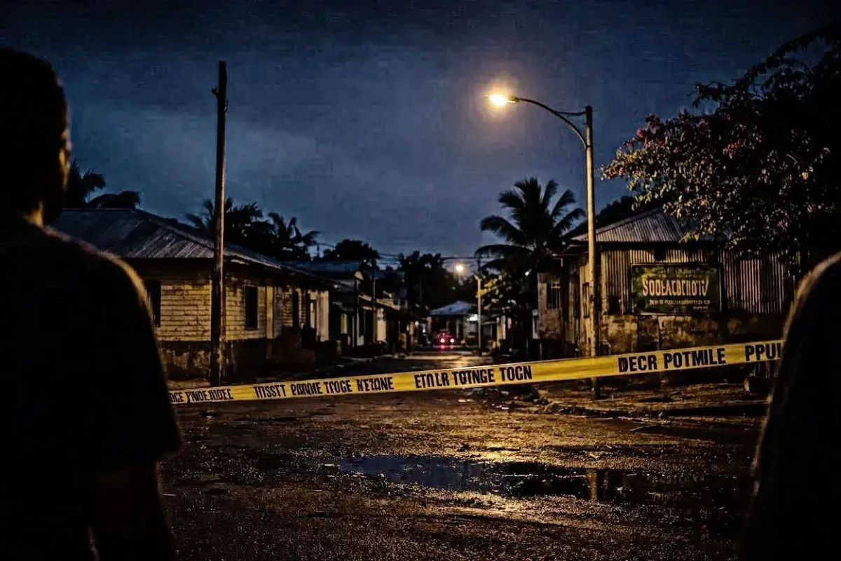 ilustrasi Garis polisi terpasang di sekitar lokasi penembakan yang menewaskan aktor dan musisi Jamaika, Ras Ajai, di kawasan Waterford, Portmore.
