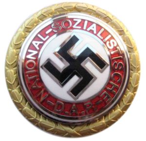 NSDAP Golden Party Badge. nazi members gilt party badge