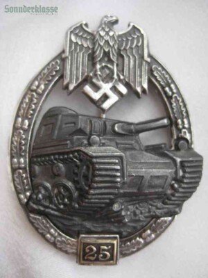 Panzer Assault Badge 25 Silver `Sonnderklasse`