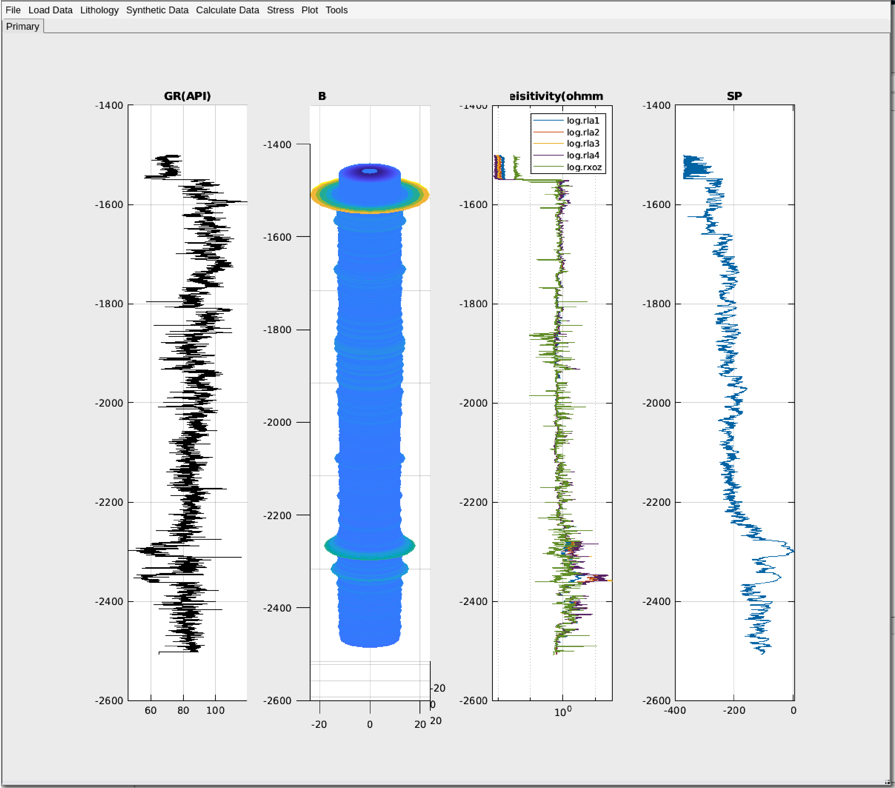 GeoMech well log analysis