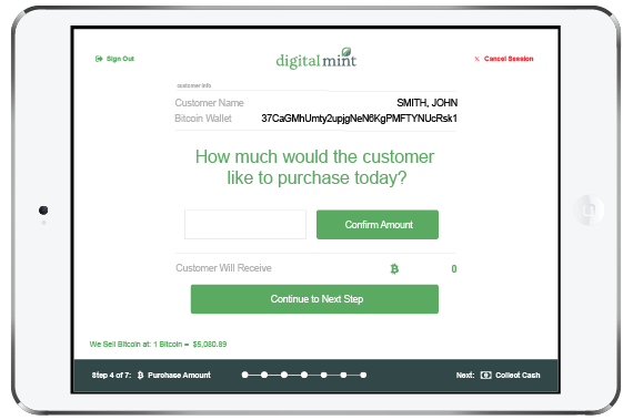 DigitalMint Bitcoin iPad teller